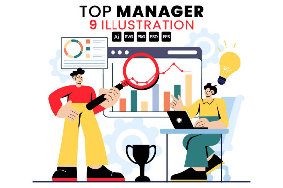 9 Top Manager Employees FREE Illustrations