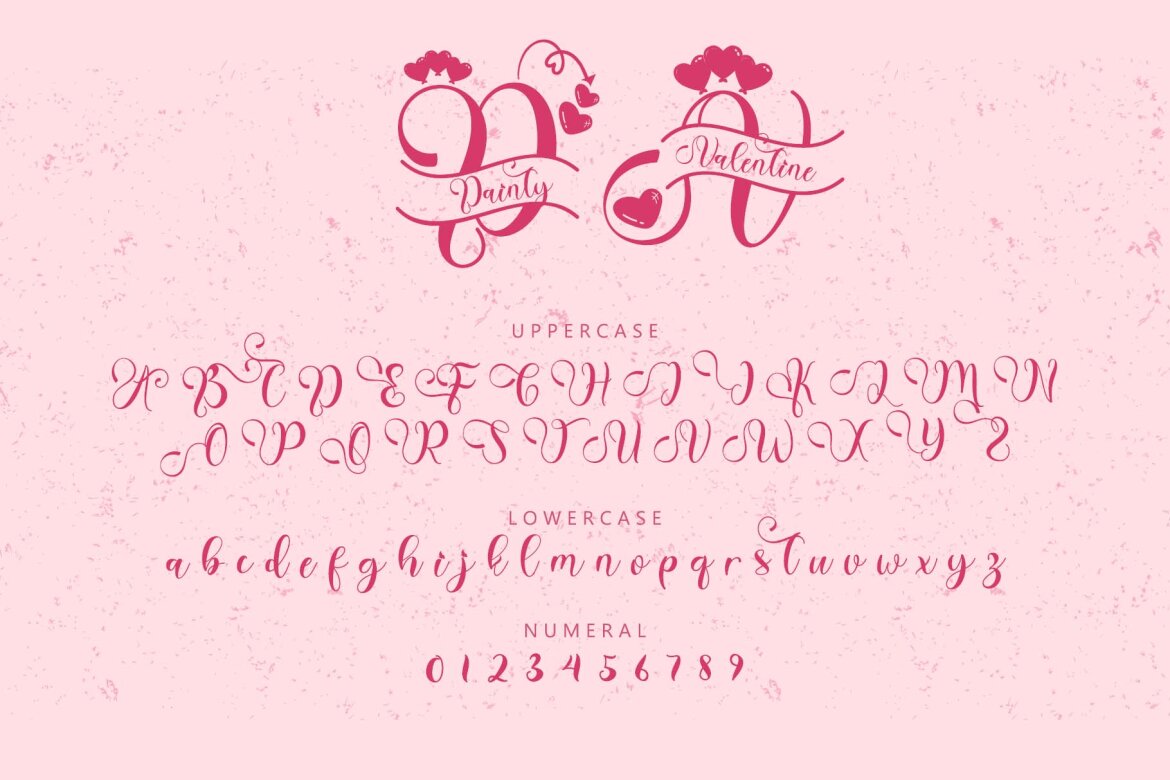 Dainty Valentine Monogram FREE Font - view 5