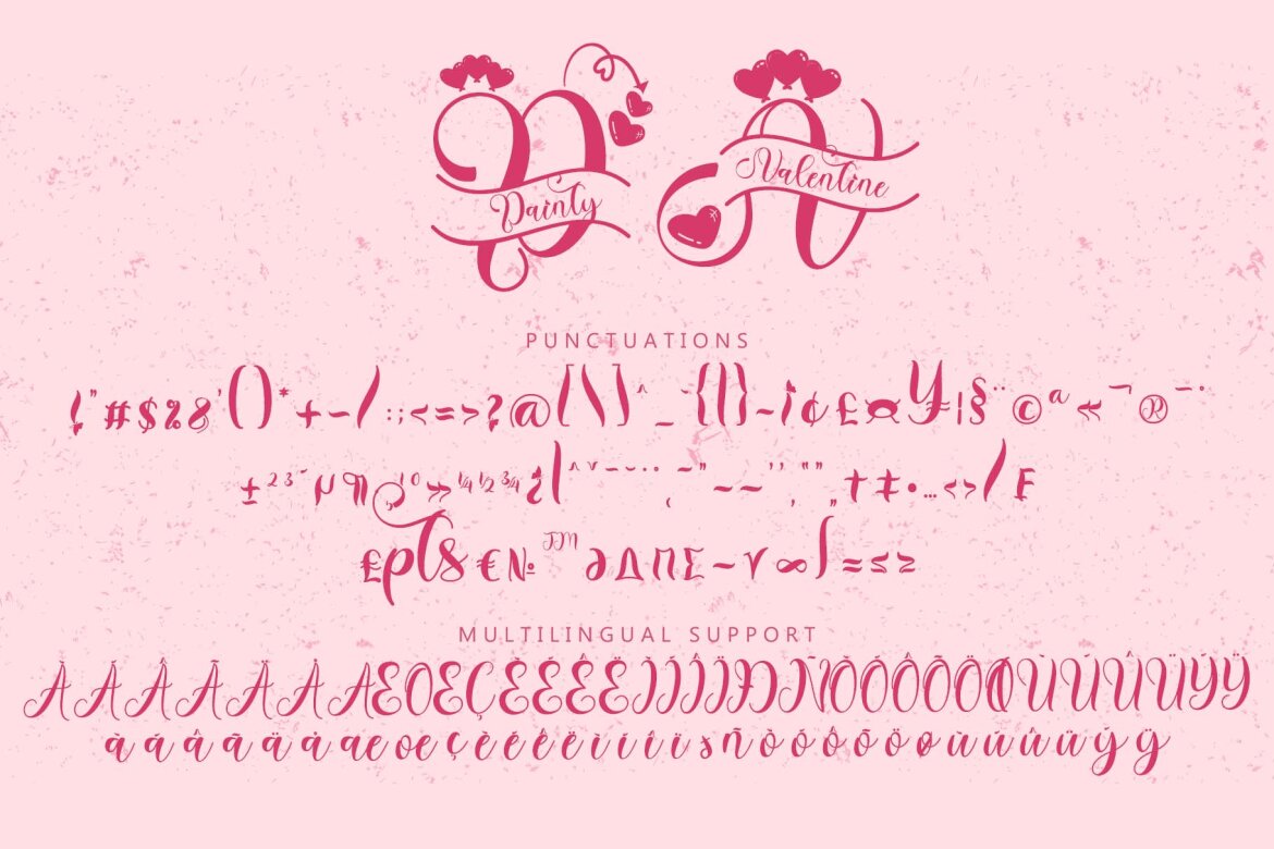 Dainty Valentine Monogram FREE Font - view 6