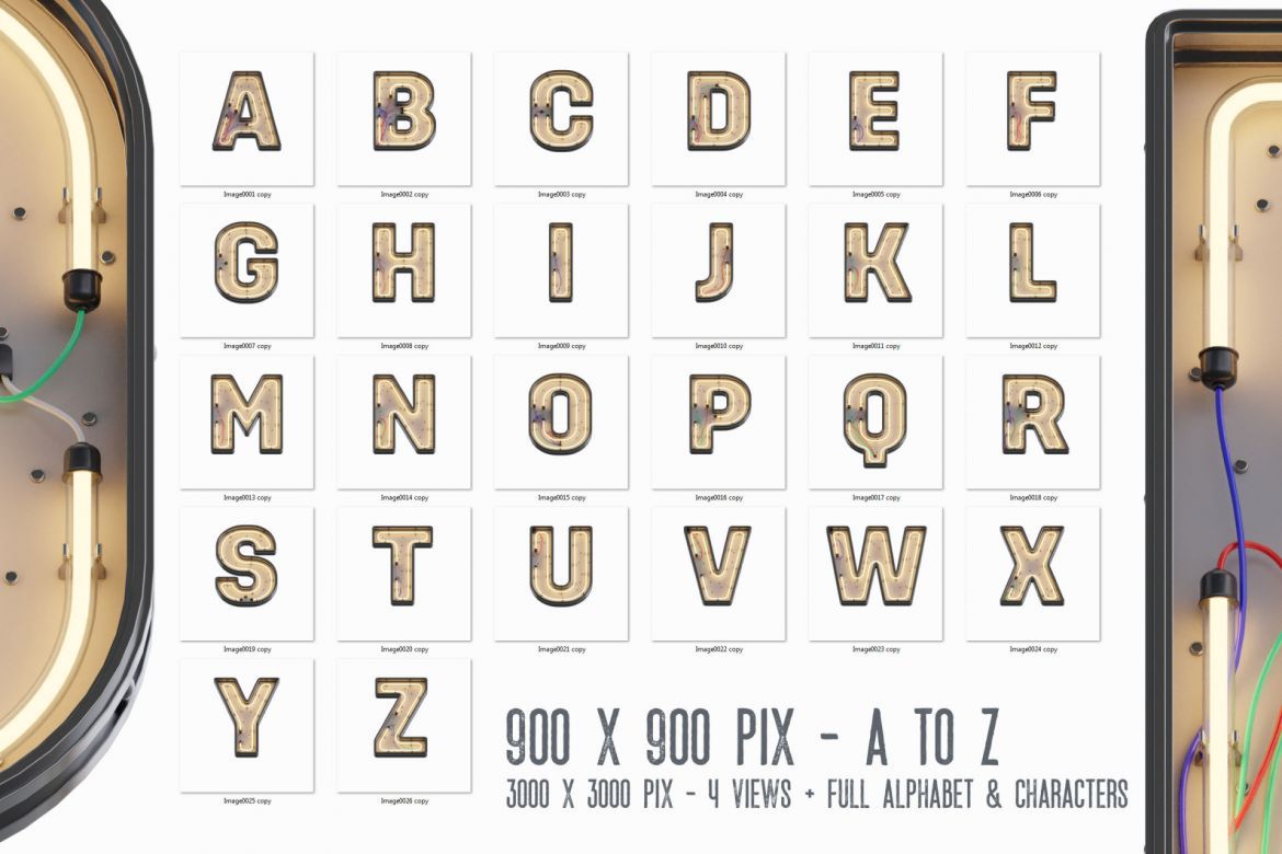 Free Neon 3D Lettering - view 3