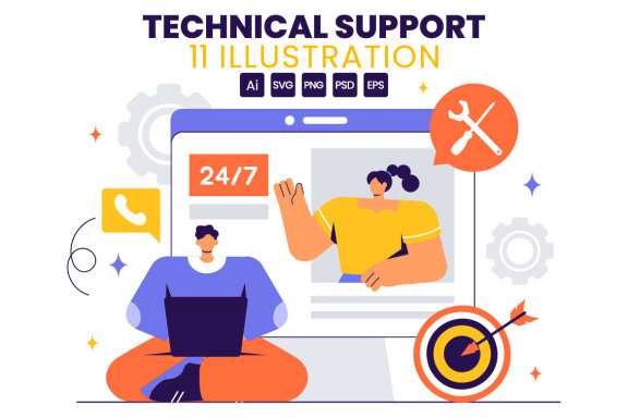 11 Technical Support FREE Illustrations