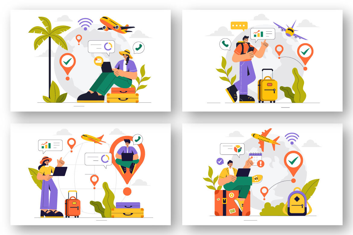 9 Digital Nomad Lifestyle FREE Illustrations - view 3