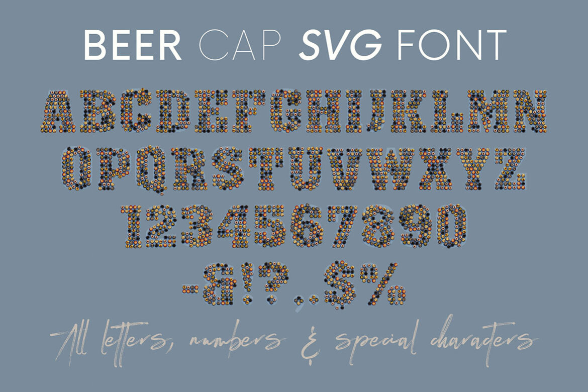 Beer Cap FREE Alphabet & Color Font - view 7