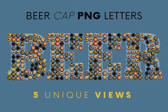 Beer Cap FREE Alphabet & Color Font