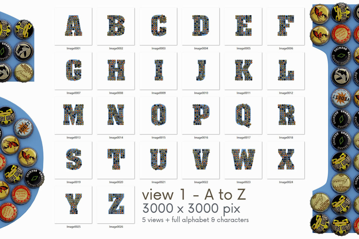 Beer Cap FREE Alphabet & Color Font - view 5