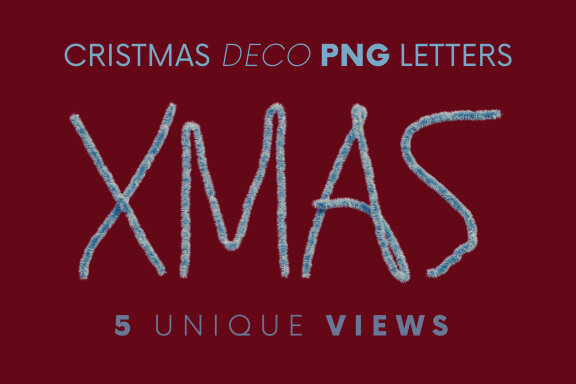 Christmas Deco Free PNG Alphabet