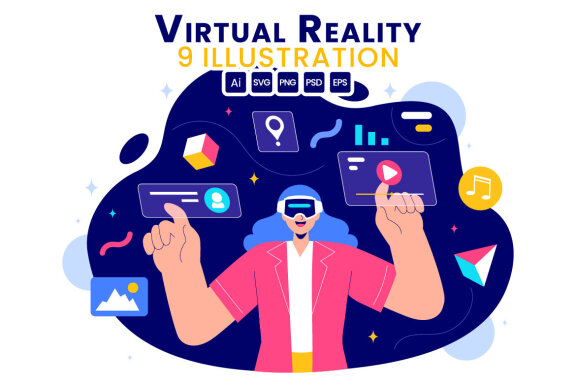 9 Virtual Reality Tech FREE Illustrations