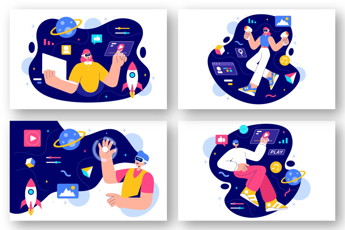 9 Virtual Reality Tech FREE Illustrations - view 3