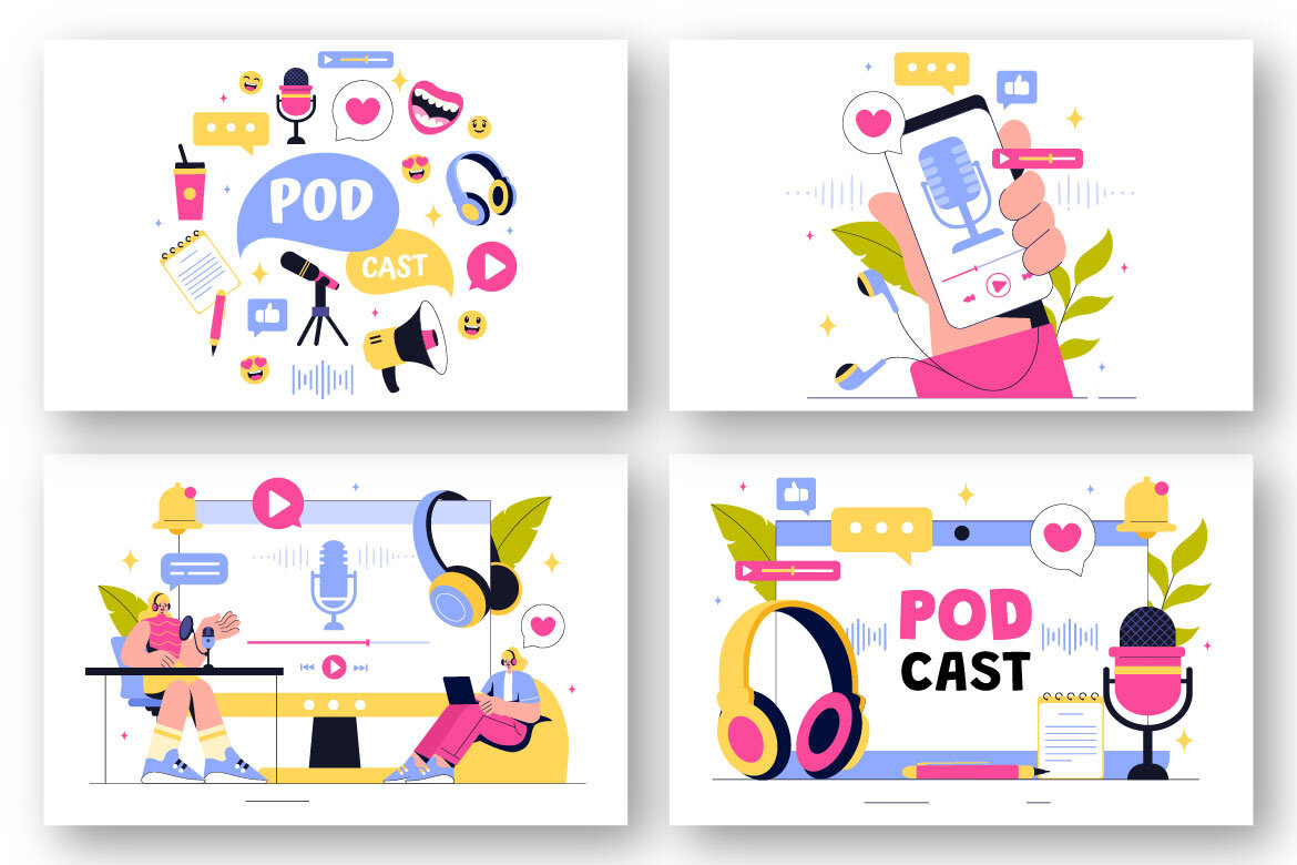 13 Podcast Studio FREE Illustrations - view 4