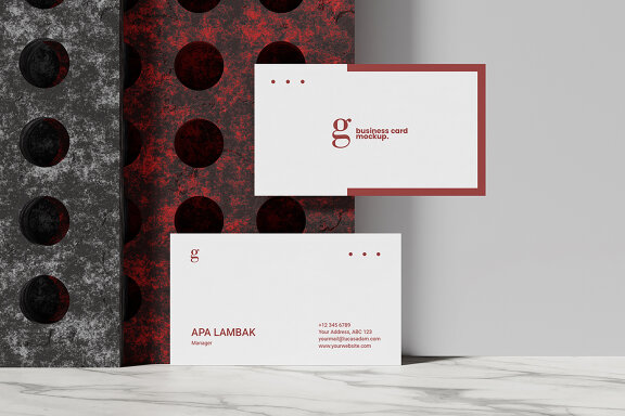 Floating Business Card FREE Mockup