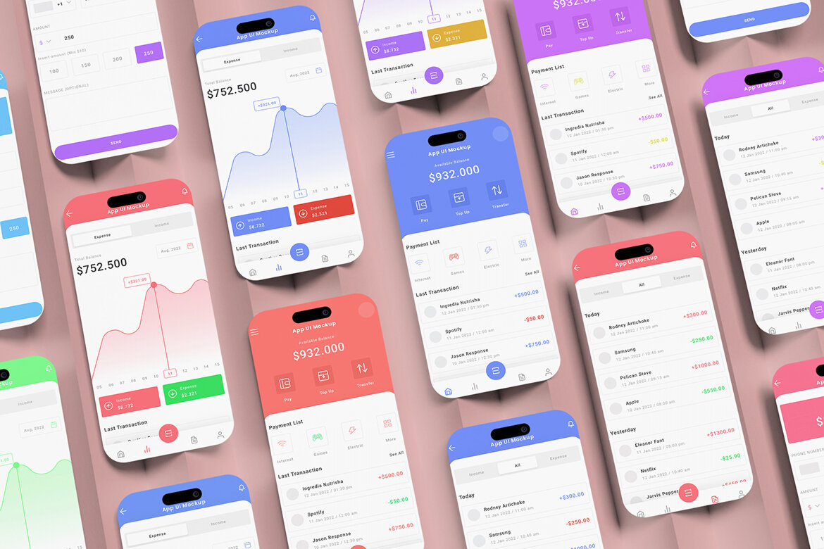 App UI Free Mockup with Variant Background alternate