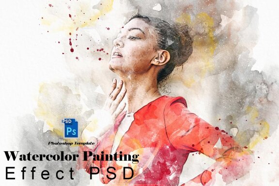 Watercolor Painting Effect FREE PSD
