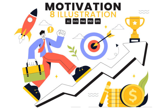 8 FREE Business Success and Motivation Illustrations