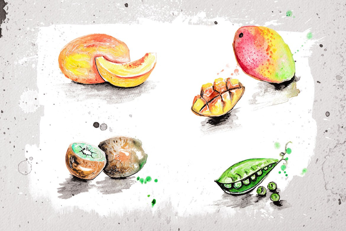 Free Watercolor Food Illustrations - view 4