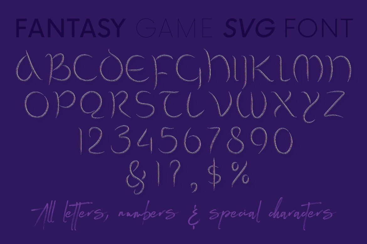 Fantasy Game Free PNG Alphabet alternate
