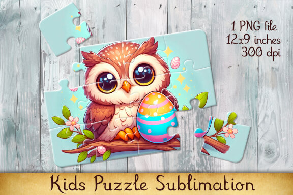 Easter Owl Kids Puzzle Design