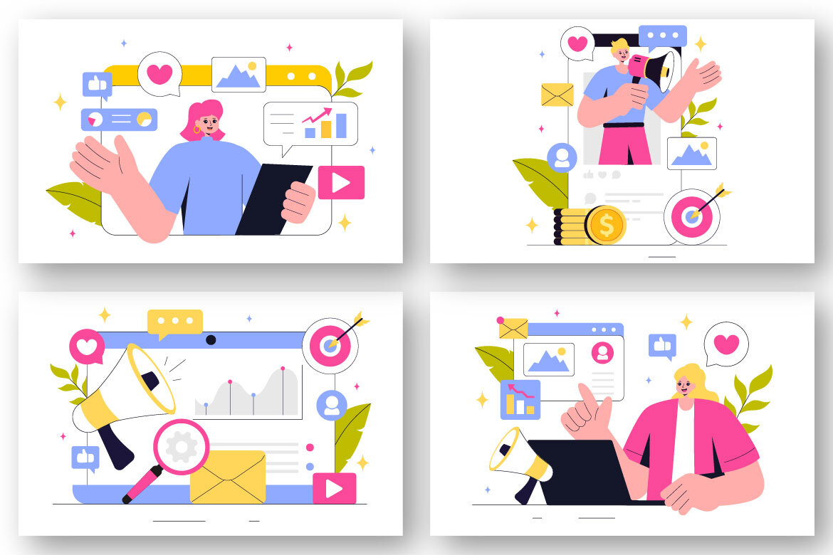 9 Digital Marketing Strategy FREE Illustrations alternate