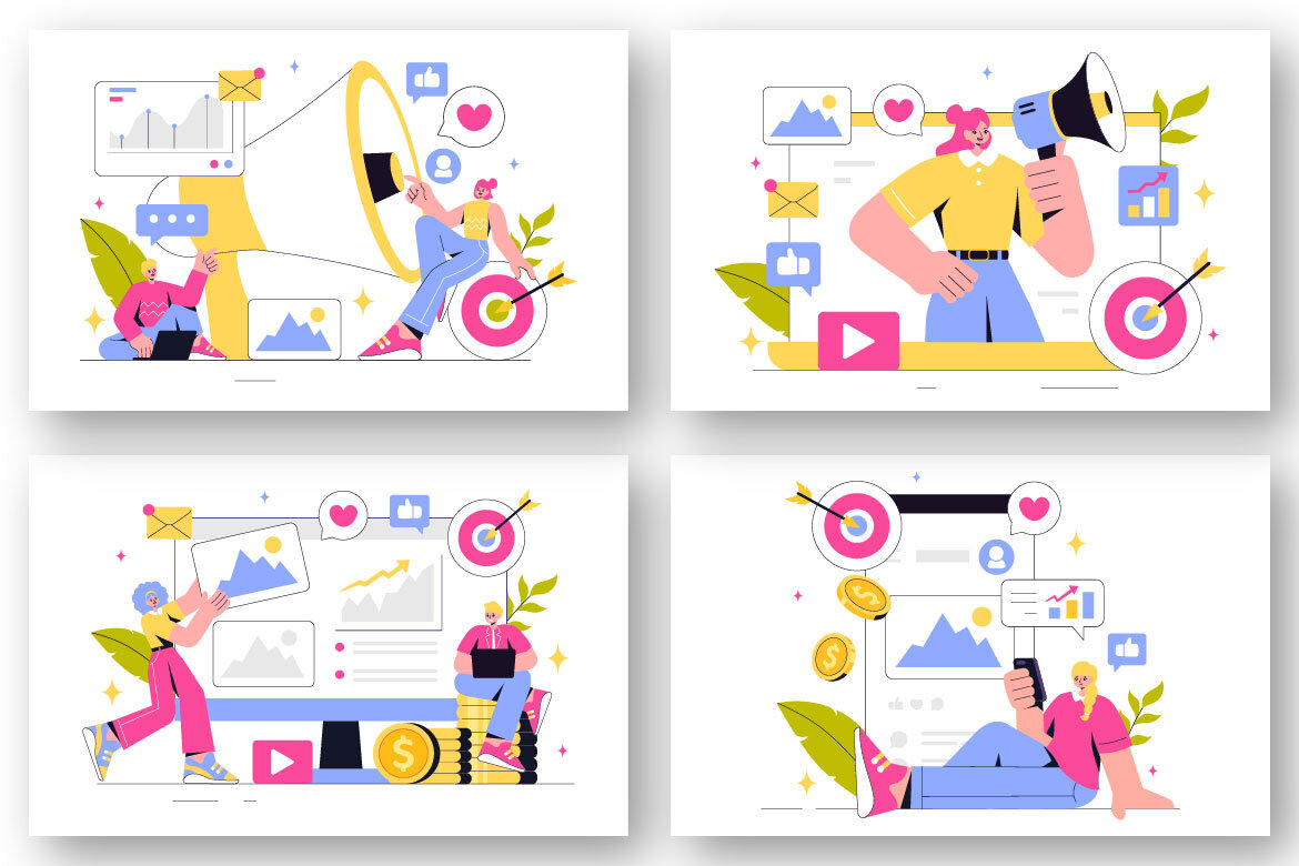 9 Digital Marketing Strategy FREE Illustrations alternate