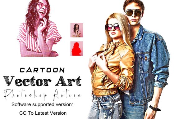 FREE Cartoon Vector Art Photoshop Action