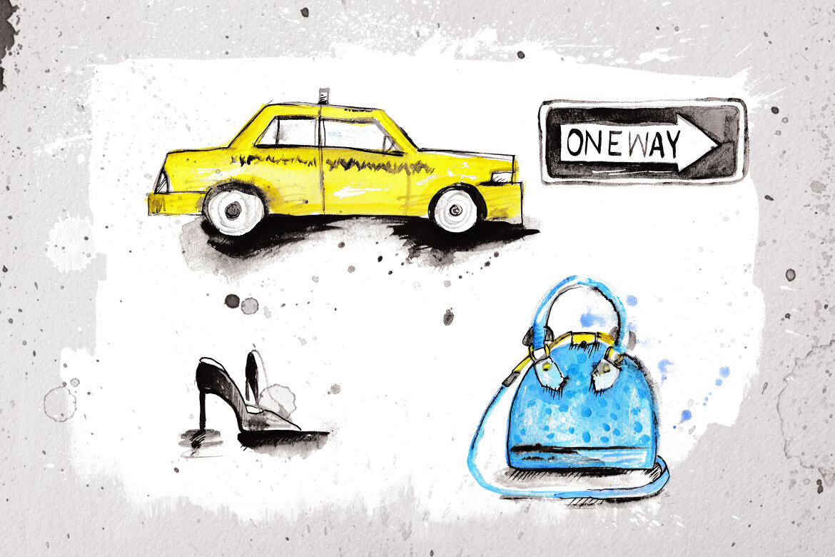 Free Watercolor NY Travel Illustrations alternate