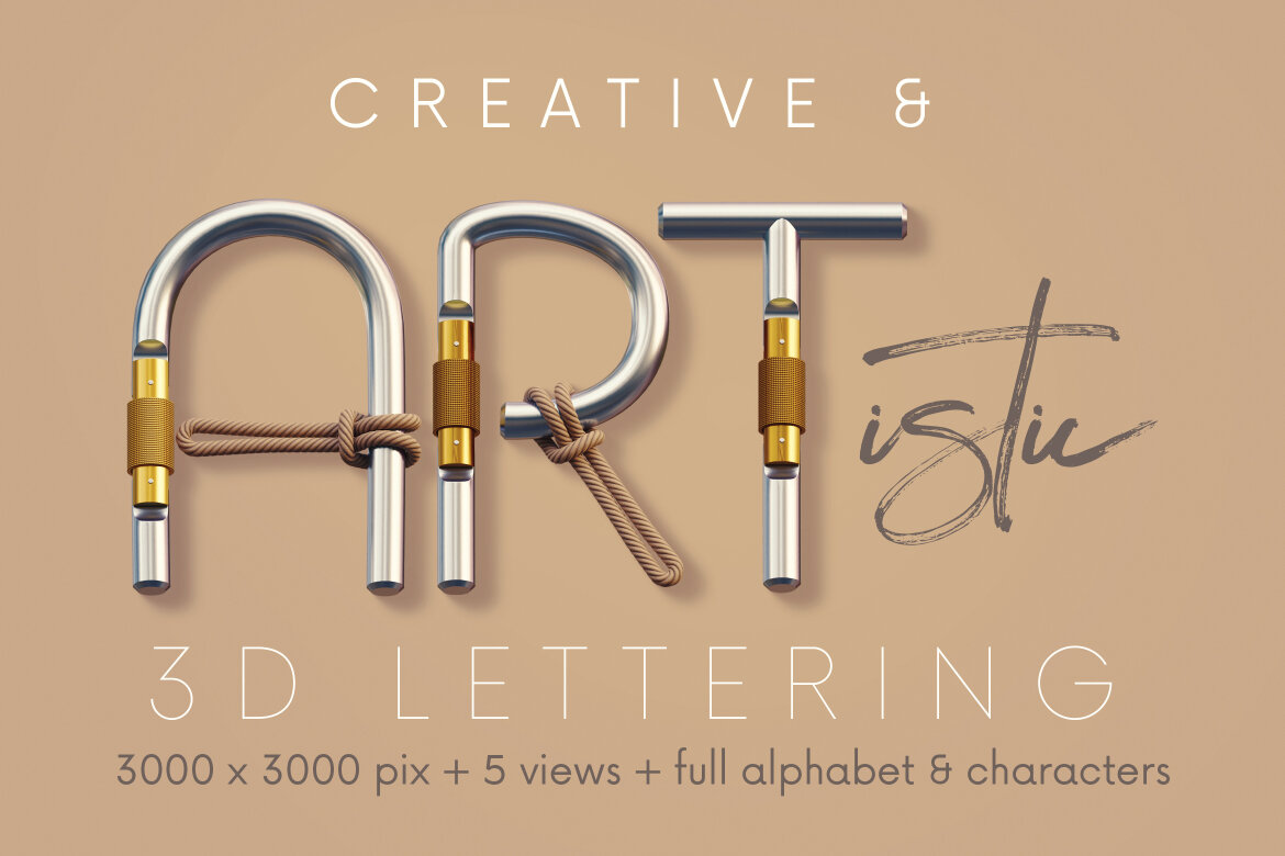 Carabiner - Free 3D Alphabet - view 4