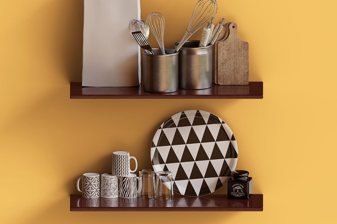 Kitchen Shelf & Frame - Free Mockup Creator - view 3