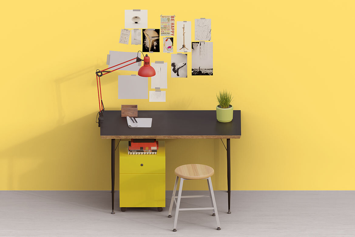 Office Desk & Frame - Free Mockup Creator - view 4