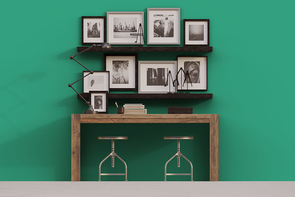 Office Desk & Frame - Free Mockup Creator - view 3