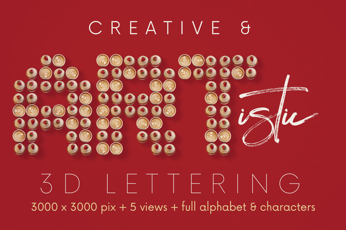 Coffee & Cupcake - Free 3D Alphabet - view 4