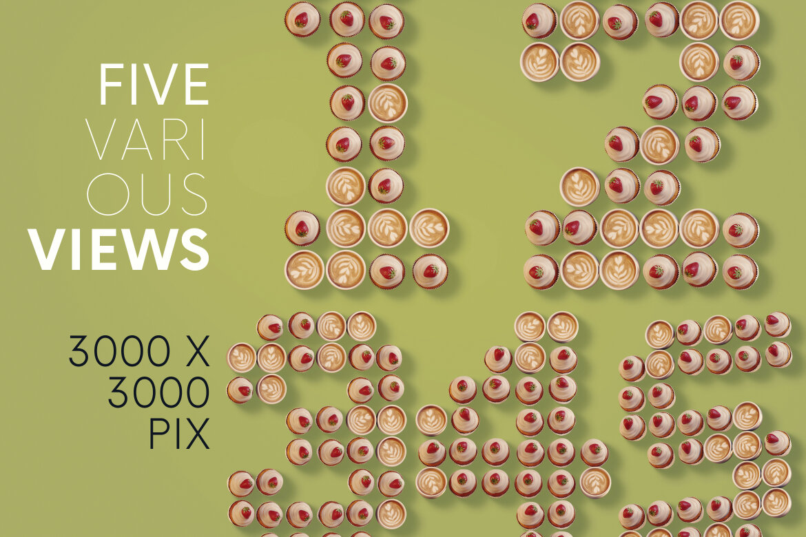 Coffee & Cupcake - Free 3D Alphabet - view 3