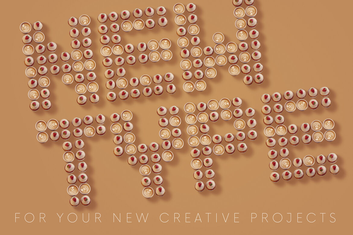 Coffee & Cupcake - Free 3D Alphabet alternate