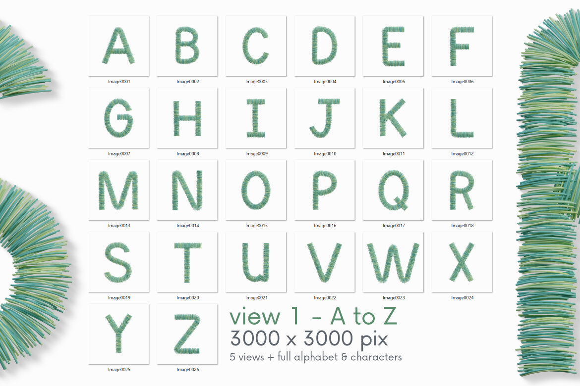 Lime Spring - Free 3D Alphabet - view 6