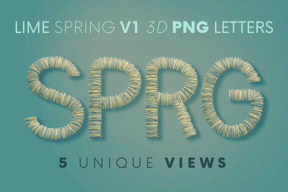 Lime Spring - Free 3D Alphabet