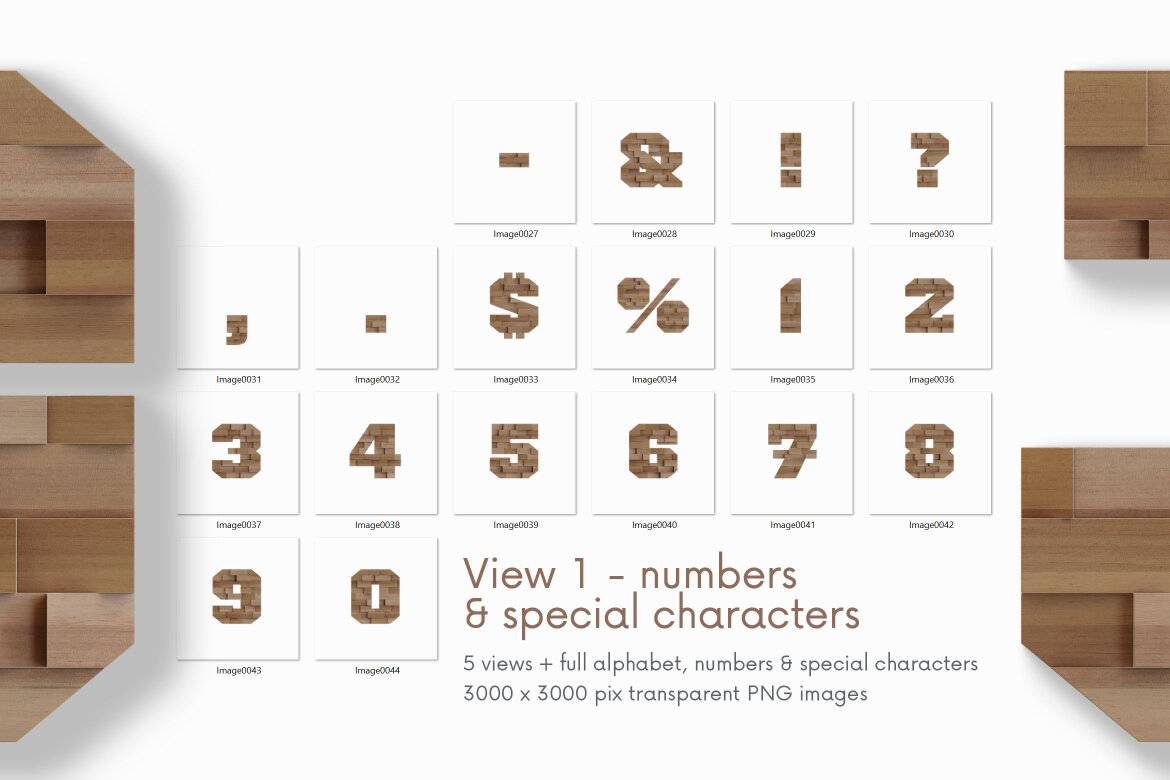 Wooden Deco Wall - Free 3D Alphabet - view 8