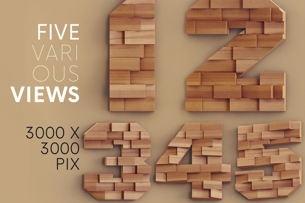 Wooden Deco Wall - Free 3D Alphabet - view 4