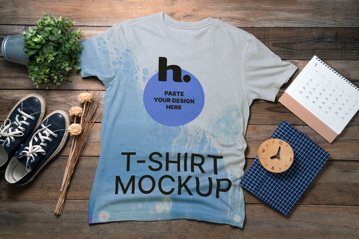 T-shirt on the Desk FREE Mockup vol005 alternate