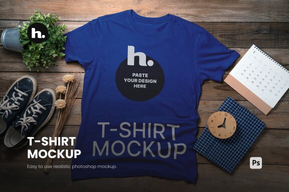 T-shirt on the Desk FREE Mockup vol005