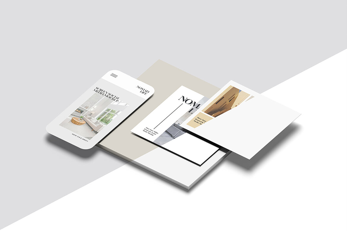 Isometric Social Media FREE Mockup alt