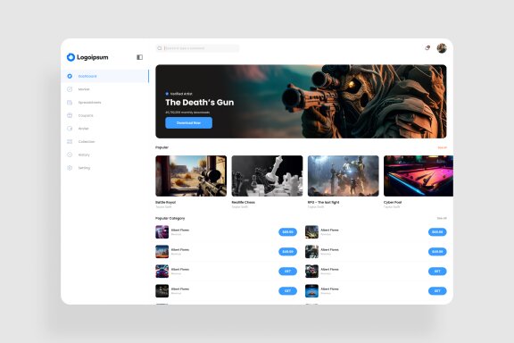 Gamming Dashboard Free UI Kit