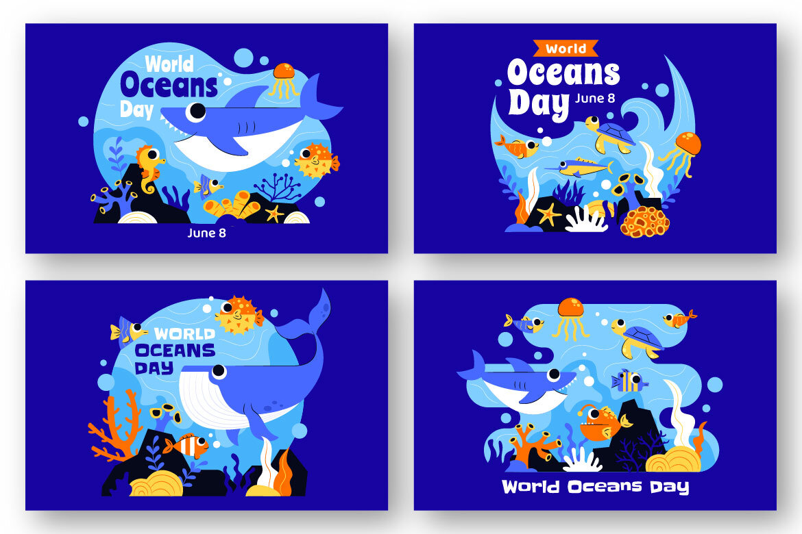 9 World Oceans Day FREE Illustrations alternate
