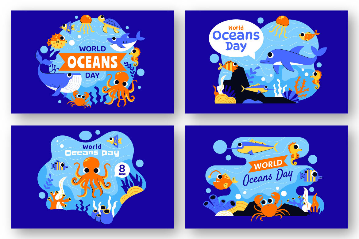 9 World Oceans Day FREE Illustrations - view 3