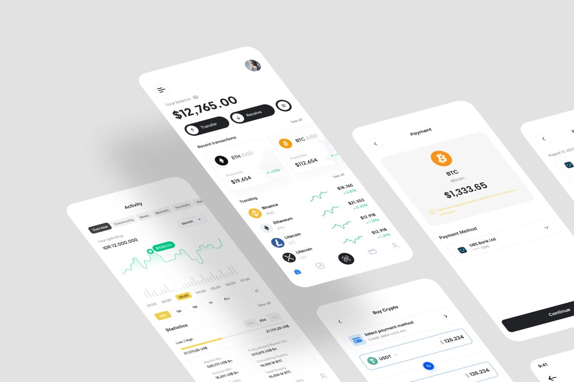 Crypto App Free UI Kit - view 3