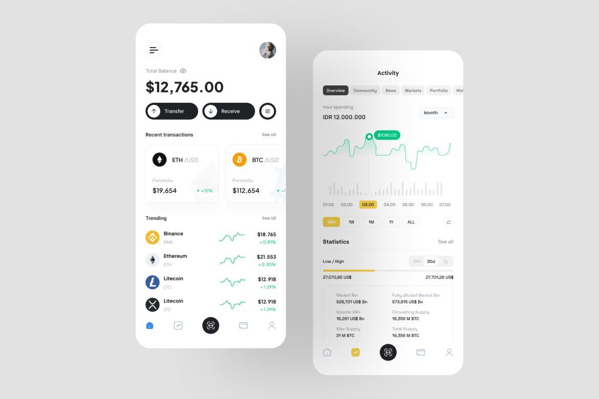 Crypto App Free UI Kit - view 4