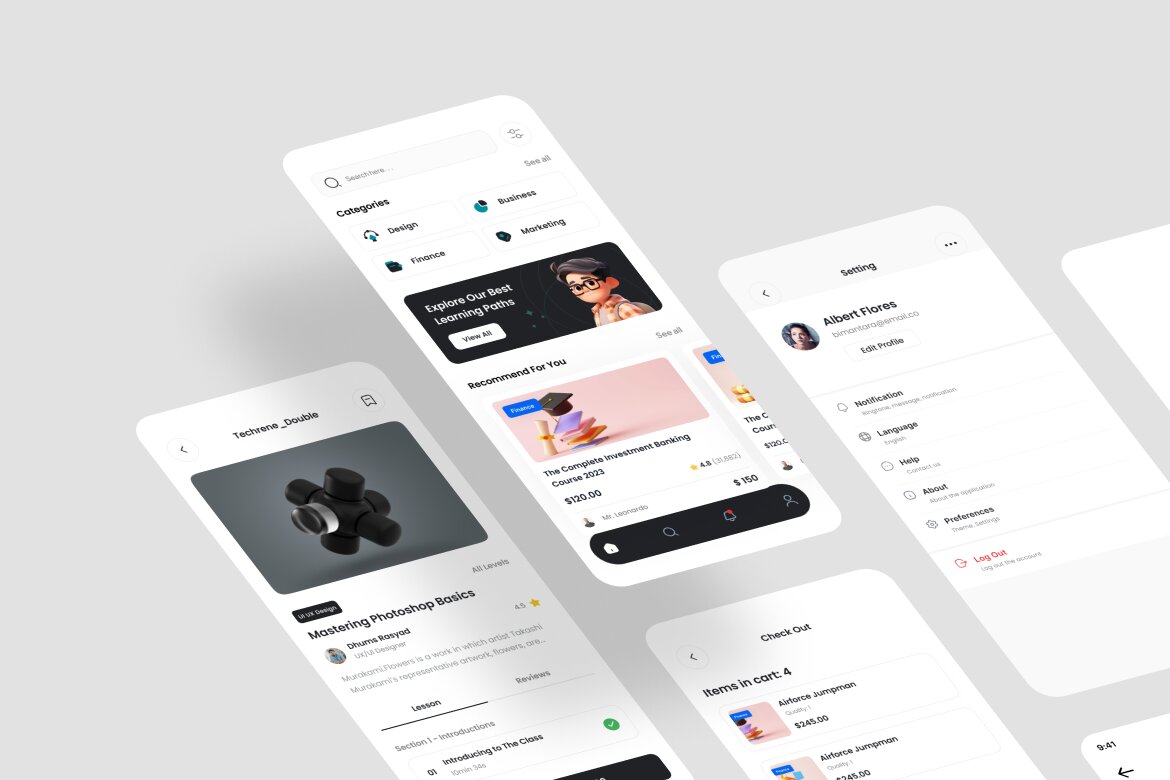 Online Learning App Free UI Kit - view 3