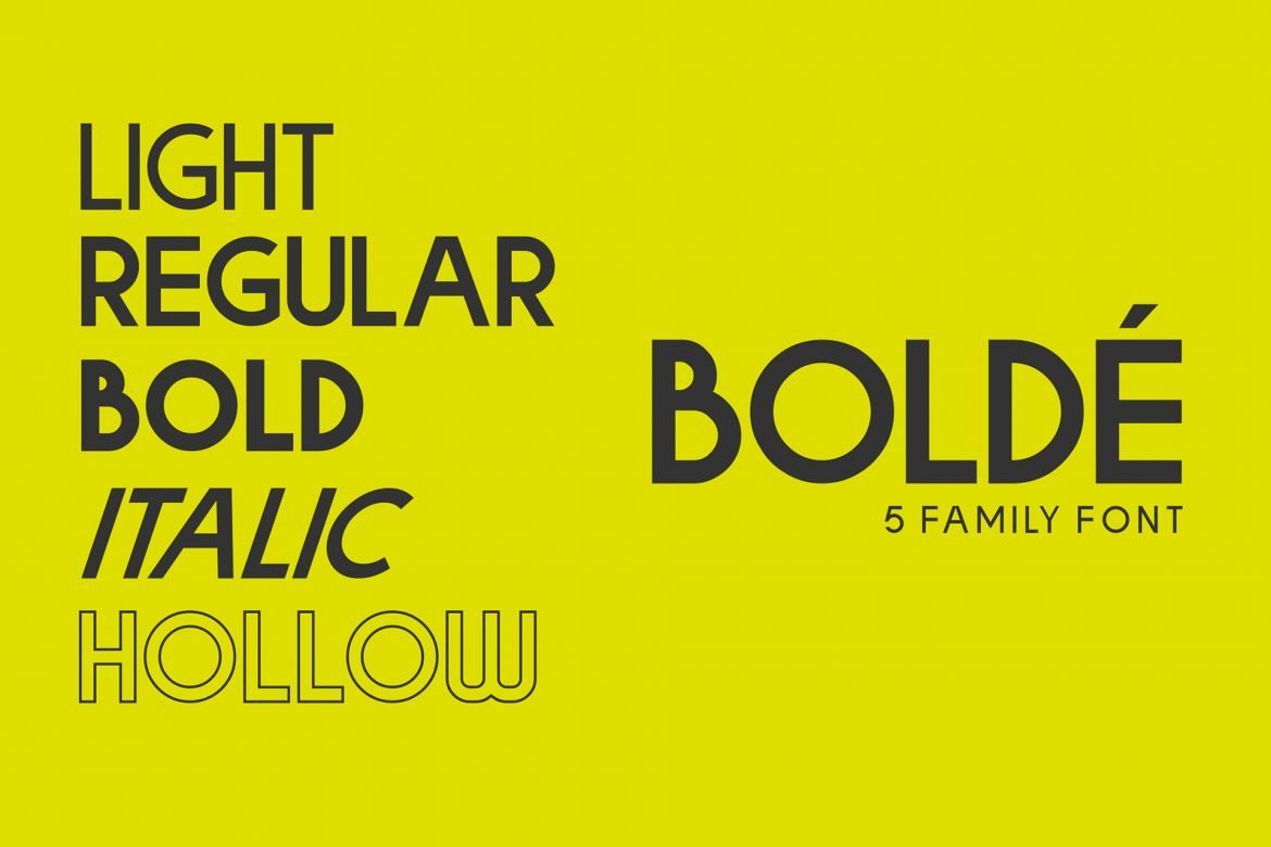 Bolde Font Family alternate