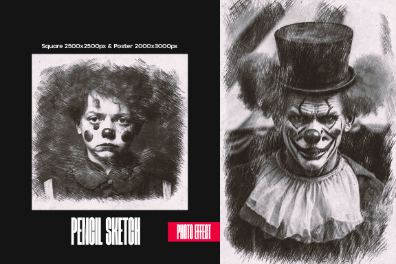 Pencil Sketch Square And Poster FREE Effect